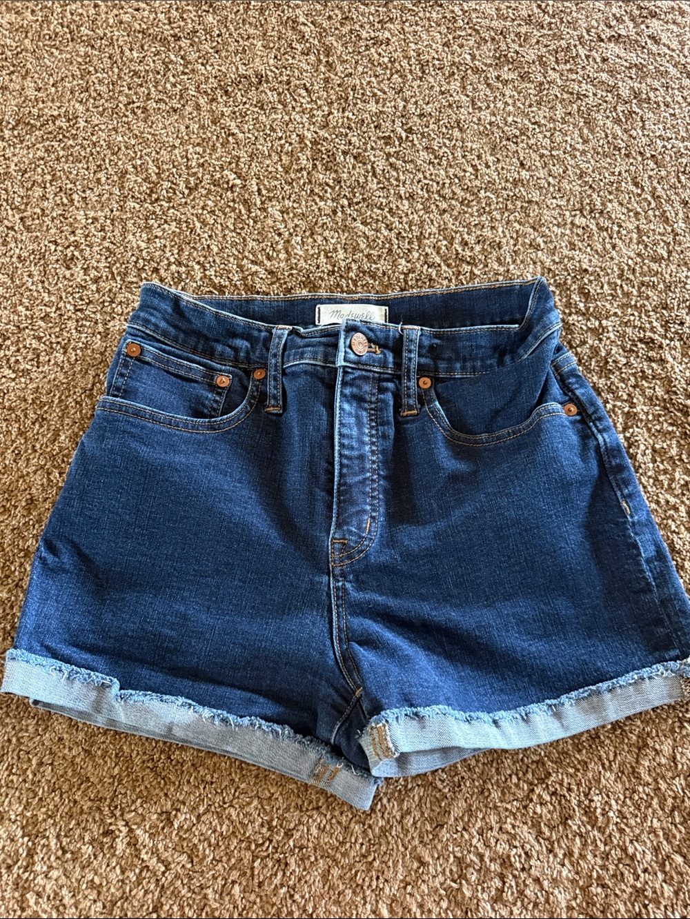 Women’s Madewell high rise denim Jean shorts cuffs sz 26 cute!